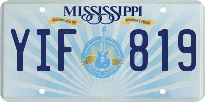 MS license plate YIF819