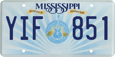 MS license plate YIF851