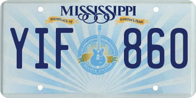 MS license plate YIF860