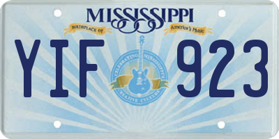 MS license plate YIF923