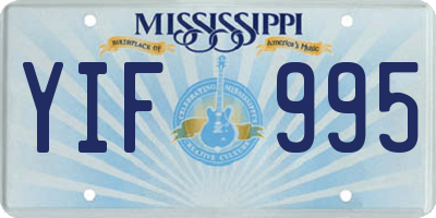 MS license plate YIF995