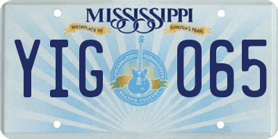 MS license plate YIG065