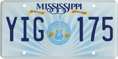 MS license plate YIG175