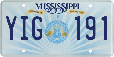 MS license plate YIG191