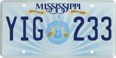 MS license plate YIG233