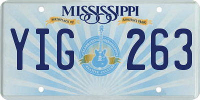MS license plate YIG263