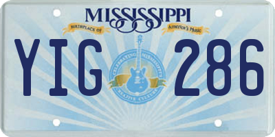 MS license plate YIG286