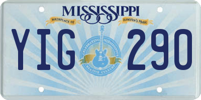 MS license plate YIG290