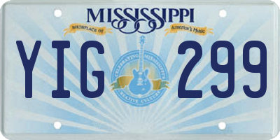 MS license plate YIG299