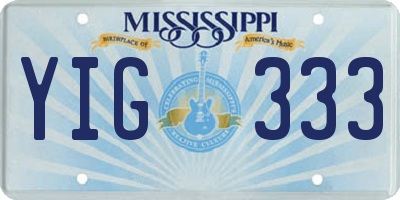 MS license plate YIG333
