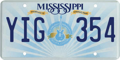 MS license plate YIG354