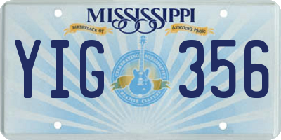 MS license plate YIG356