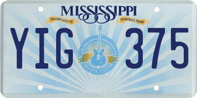 MS license plate YIG375