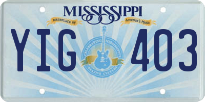 MS license plate YIG403