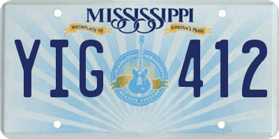 MS license plate YIG412
