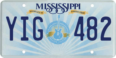 MS license plate YIG482
