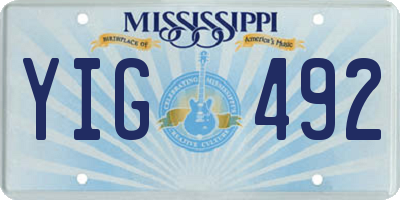 MS license plate YIG492