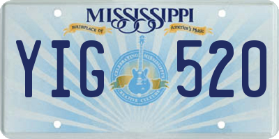 MS license plate YIG520