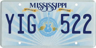 MS license plate YIG522