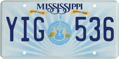 MS license plate YIG536