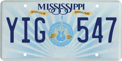 MS license plate YIG547