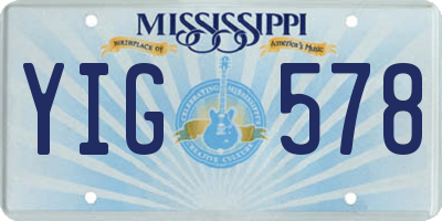 MS license plate YIG578
