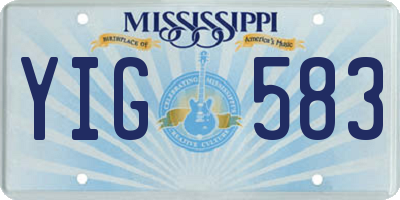 MS license plate YIG583
