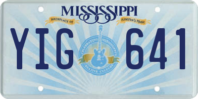 MS license plate YIG641