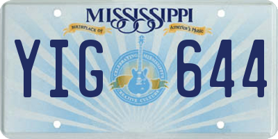MS license plate YIG644