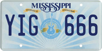 MS license plate YIG666