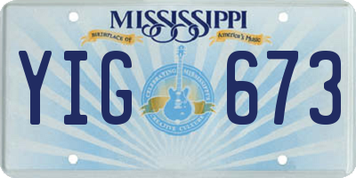 MS license plate YIG673