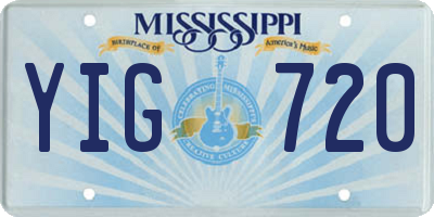 MS license plate YIG720