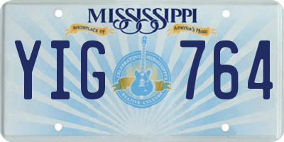 MS license plate YIG764