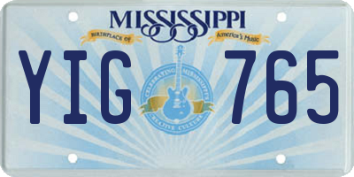 MS license plate YIG765