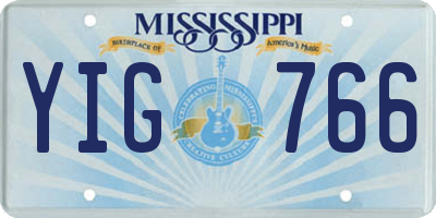 MS license plate YIG766
