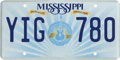 MS license plate YIG780