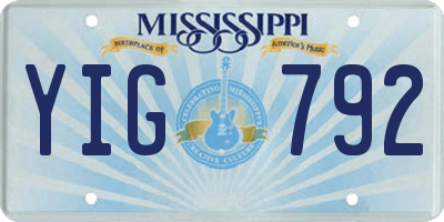 MS license plate YIG792
