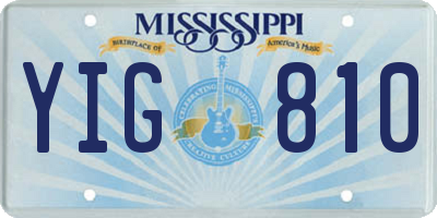 MS license plate YIG810
