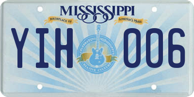 MS license plate YIH006
