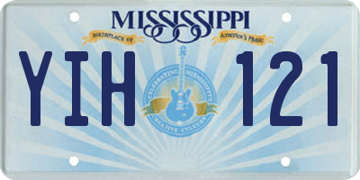 MS license plate YIH121