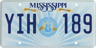 MS license plate YIH189