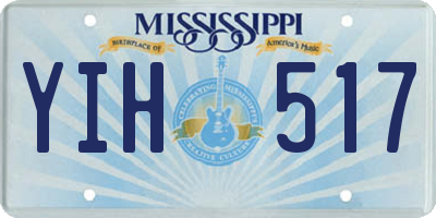 MS license plate YIH517