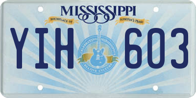 MS license plate YIH603