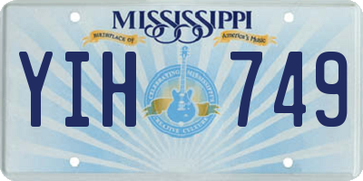 MS license plate YIH749