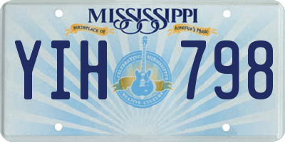 MS license plate YIH798