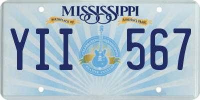 MS license plate YII567