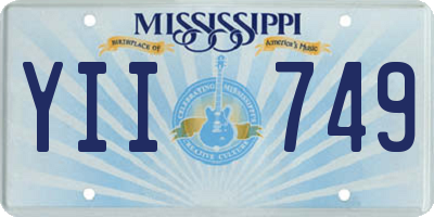 MS license plate YII749