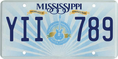 MS license plate YII789
