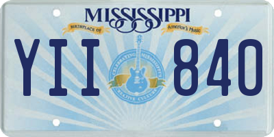 MS license plate YII840