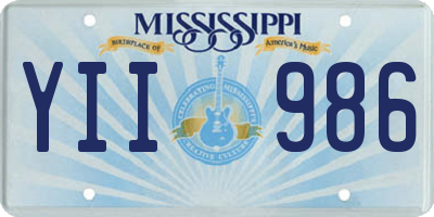 MS license plate YII986